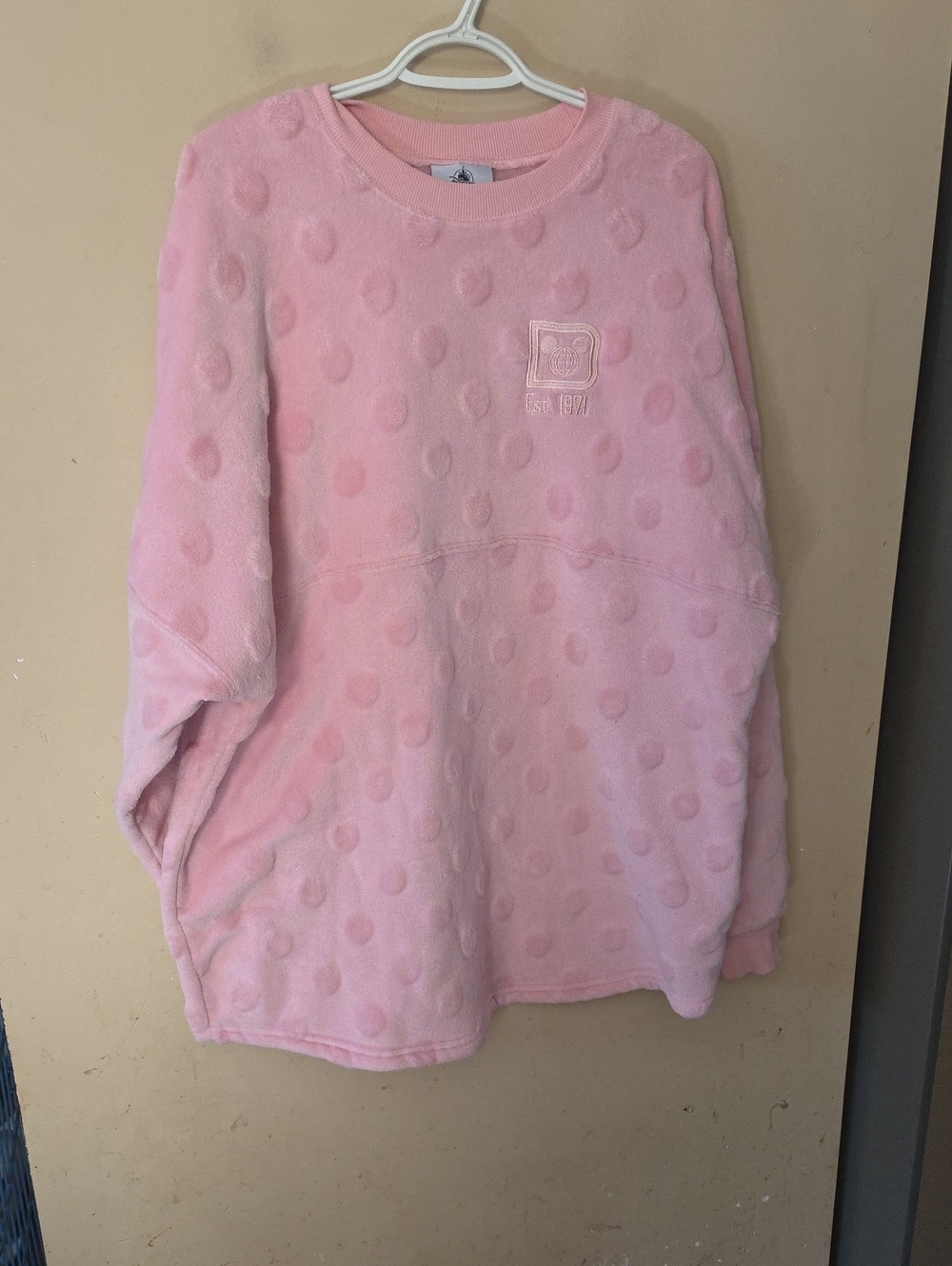 Disney Spirit Jersey Cozy Pink Dot Fleece Pullover XXL EUC